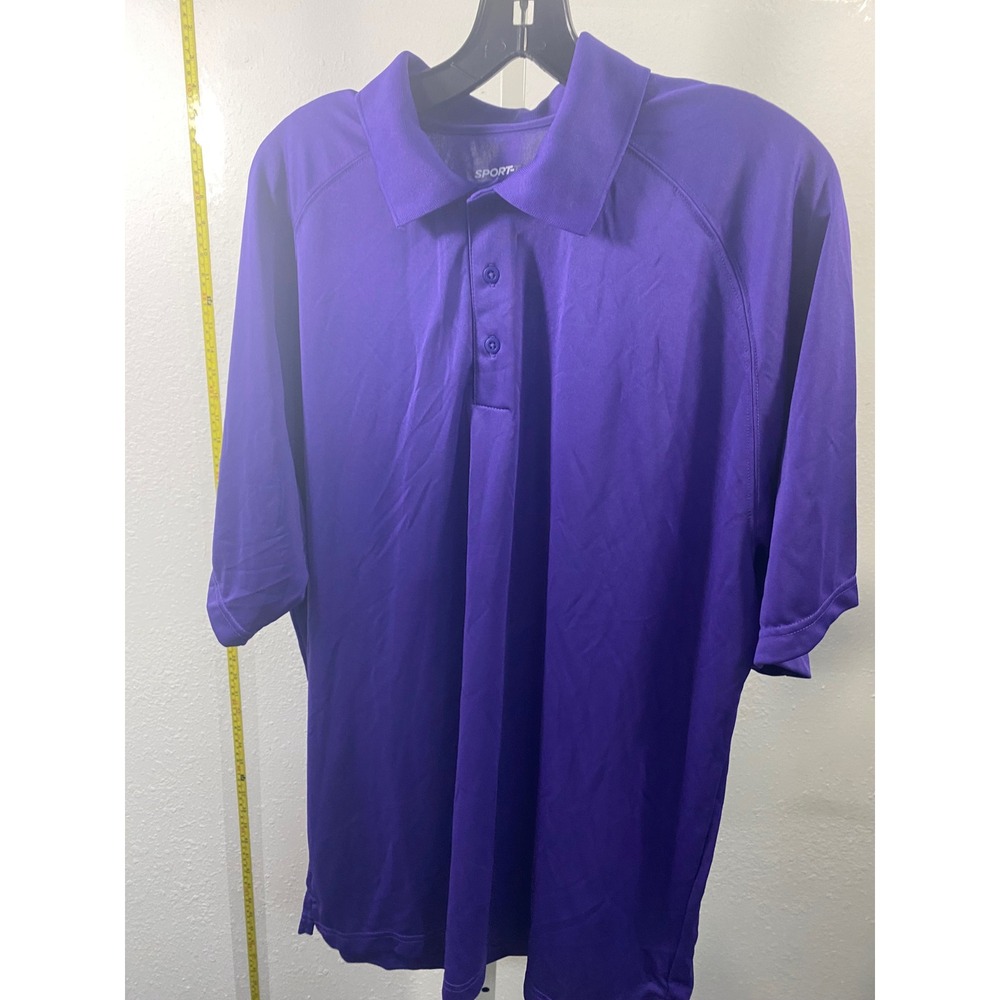 Sport-Tek Mens XL Purple Short Sleeve Pique Polo Shirt Athletic Golf Coaching